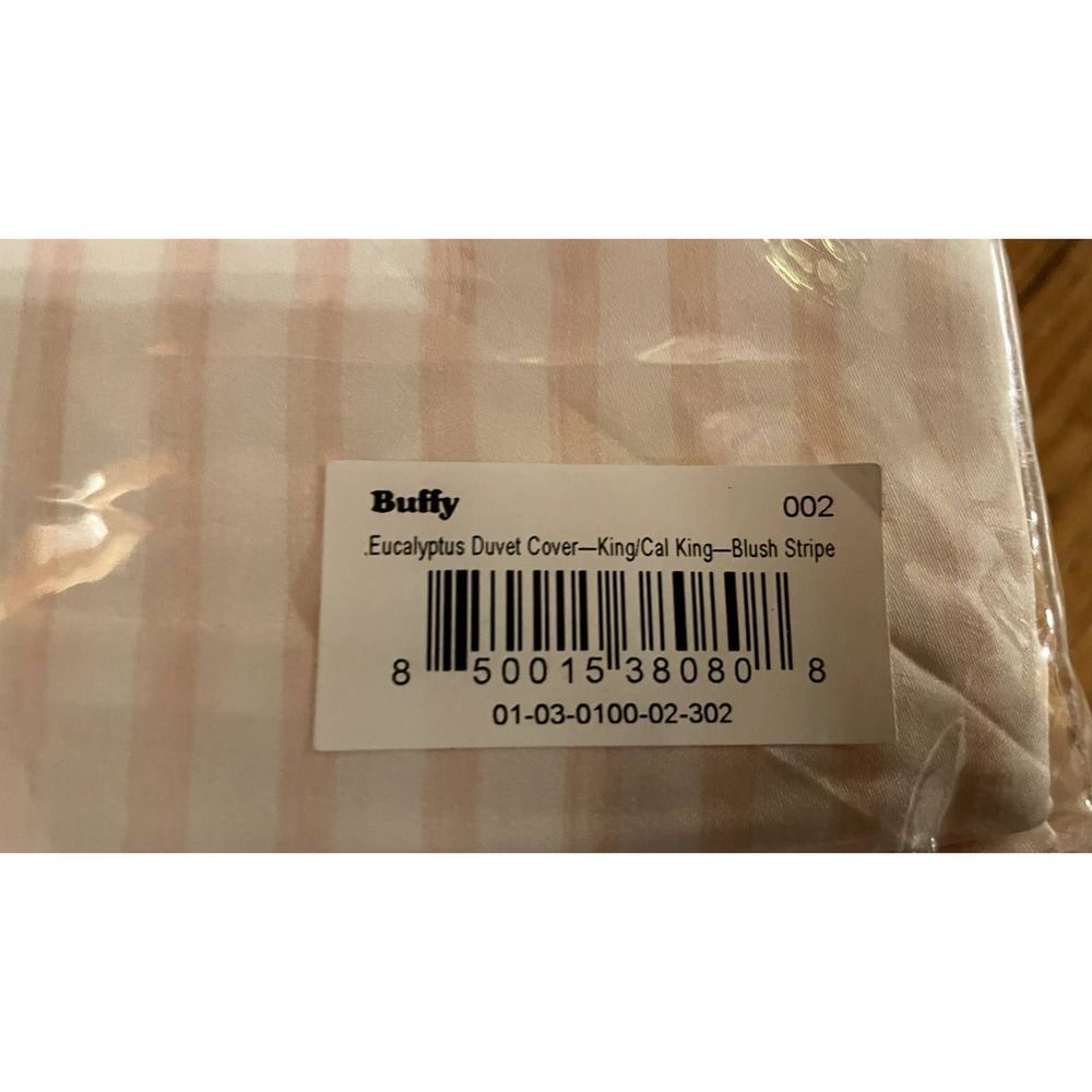 Buffy Breeze Eucalyptus Duvet Cover King / Cal King : 90" x 105" Blush Stripe - Picture 2 of 4